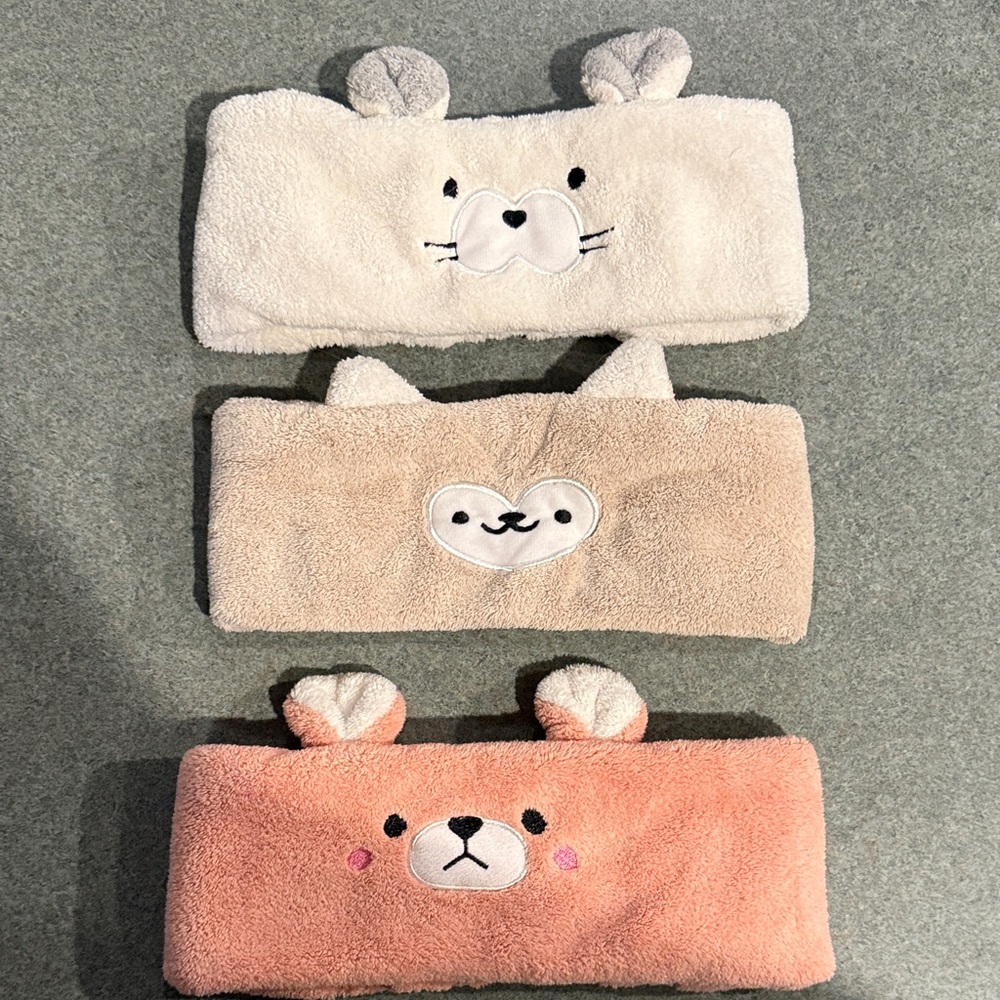 Adorable Animal Headbands Cream, Tan, Pink